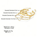 Conjunto de pulseira com nó de coração em liga de diamantes da moda, pulseira geométrica com coração criativo