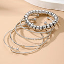 Conjunto de pulseira com nó de coração em liga de diamantes da moda, pulseira geométrica com coração criativo