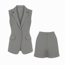 Conjunto Colete e Shorts Alfaiataria Marrom – LORENA